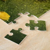 Gele herfst besneeuwde bergen Aspen River Legpuzzel (Zijkant)