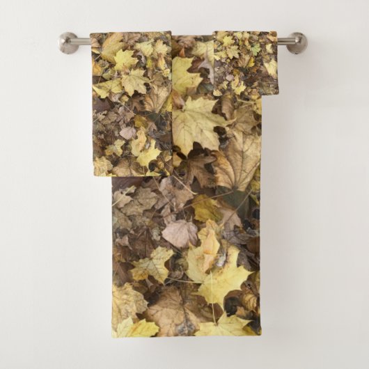 Gele herfst bladeren handdoek set (Insitu)