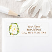 Gele Herfst Bloemen Adresetiketten Etiket (Insitu)