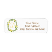 Gele Herfst Bloemen Adresetiketten Etiket (Voorkant)
