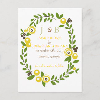 Gele Herfst Floral Save the Date Briefkaarten
