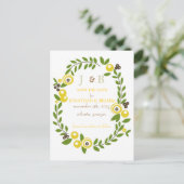 Gele Herfst Floral Save the Date Briefkaarten (Staand voorkant)