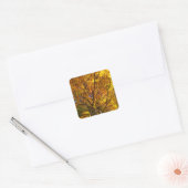Gele Herfst Foliage Vierkante Sticker (Envelop)