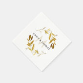 GELE HERFST GOUDEN BLADKRANS MONOGRAM BRUILOFT SERVET (Hoek)