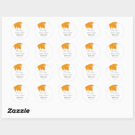Gele herfst Maple Leaf Wedding Favors Dank je Ronde Sticker