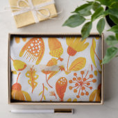 Gele Herfst met gouden afels en oliepatroon Tissuepapier (Geschenk)