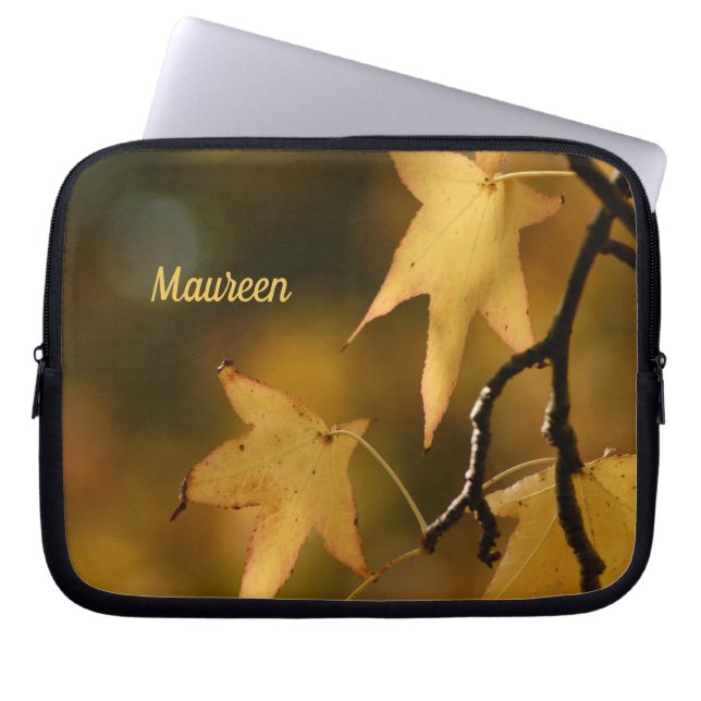 Gele herfstbladeren Foto Laptop Sleeve (Voorkant)