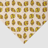 Gele herfstbladeren Grafisch bladpatroon Tissuepapier (Detail)