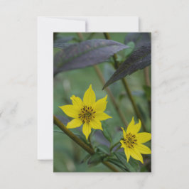 Gele herfstbloem notitiekaartje