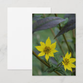 Gele herfstbloem notitiekaartje (Voorkant / Achterkant)
