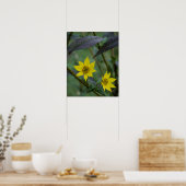 Gele herfstbloem poster (Keuken)