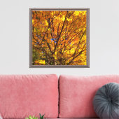 Gele herfstloof canvas afdruk (Insitu (Woonkamer))