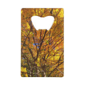 Gele herfstloof creditkaart flessenopener (Achterkant)