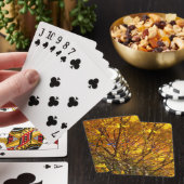 Gele herfstloof pokerkaarten (Insitu)