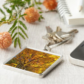 Gele herfstloof sleutelhanger (Zijkant)