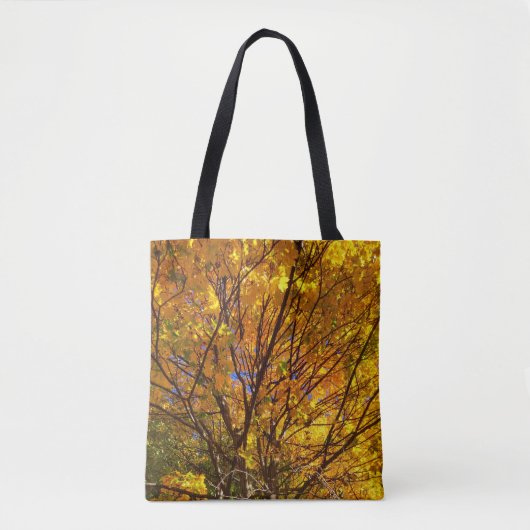 Gele herfstloof tote bag (Voorkant)