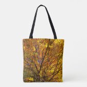 Gele herfstloof tote bag (Achterkant)