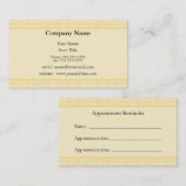 Gele herinneringskaart voor benoeming afsprakenkaartje (Voorkant / Achterkant)