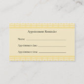 Gele herinneringskaart voor benoeming afsprakenkaartje (Achterkant)