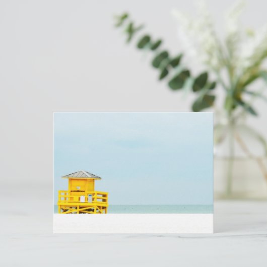 Gele het Strand van de siësta Briefkaart (Staand voorkant)