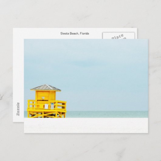 Gele het Strand van de siësta Briefkaart (Voorkant / Achterkant)