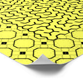 Gele hexagon Maze Poster (Hoek)