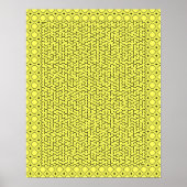 Gele hexagon Maze Poster (Voorkant)