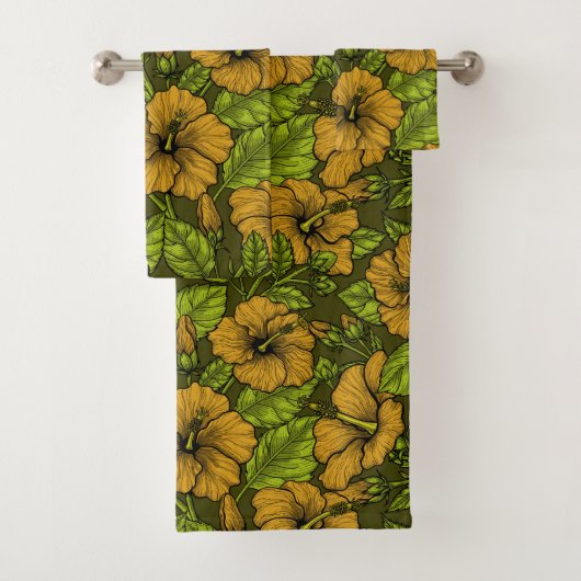 Gele hibiscus bad handdoek (Insitu)