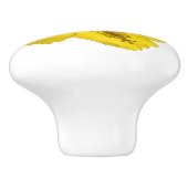 Gele Hibiscus Bloem Botanische Fotografie Keramische Knop (Zijkant)