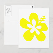 gele hibiscus bloem briefkaart (Voorkant / Achterkant)