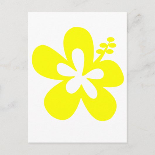 gele hibiscus bloem briefkaart (Voorkant)