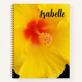 Gele Hibiscus Bloem Foto Notitieboek