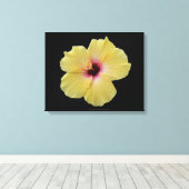 Gele Hibiscus bloem gewikkeld canvas (Insitu (Houten vloer))