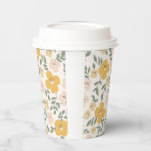 Gele Hibiscus bloem hand getekend Papieren Bekers (Links)