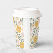 Gele Hibiscus bloem hand getekend Papieren Bekers (Rechts)