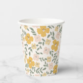 Gele Hibiscus bloem hand getekend Papieren Bekers (Voorkant)