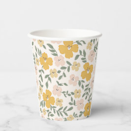 Gele Hibiscus bloem hand getekend Papieren Bekers