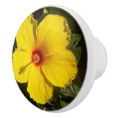Gele Hibiscus Bloem Keramische Knop (Rechts)