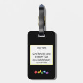 Gele Hibiscus Bloemen Bagagelabel (Achterkant verticaal)