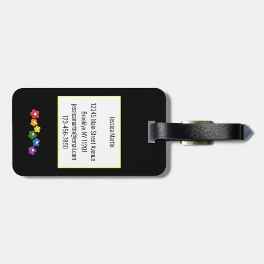 Gele Hibiscus Bloemen Bagagelabel (Achterkant horizontaal)