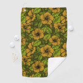 Gele hibiscus bloemen golfhanddoek (Insitu)