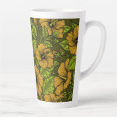Gele hibiscus bloemen latte mok (Rechts)
