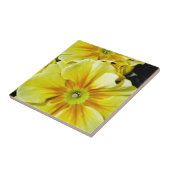 Gele hibiscus bloemen tegeltje (Zijkant)