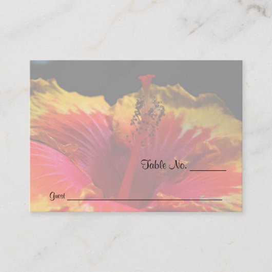 Gele Hibiscus Bloemen Trouwtafel Plaats Kaarten Plaatskaartje (Voorkant)