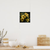 Gele Hibiscus Bloemenkunst Print Poster (Keuken)