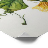 Gele Hibiscus Bloemenkunst Print Poster (Hoek)
