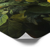 Gele Hibiscus Bloemenkunst Print Poster (Hoek)