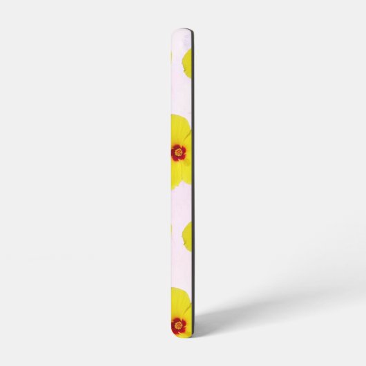 Gele Hibiscus Bloemkunst Samsung Galaxy Hoesje (Linkerkant)