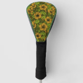 Gele hibiscus blokjes golfheadcover (Voorkant)