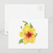 Gele Hibiscus Botanische Kunst Briefkaart (Voorkant / Achterkant)